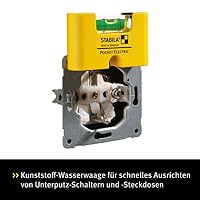STABILA Mini-Wasserwaage Pocket Electric, 7 cm, starker Seltenerd-Magnet, 1 Horizontal-Libelle, Made in Germany, Gelb – Ansicht 2