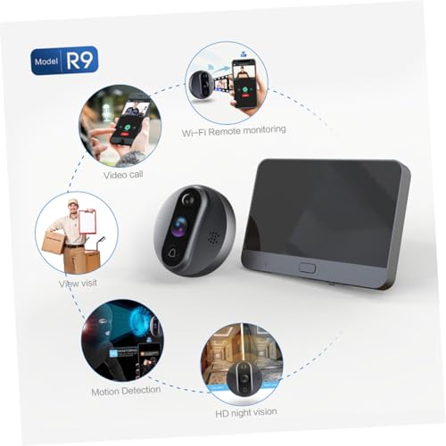 Sonnette visuelle connectée écran 4.3 interphone à distance et œil de chat électronique - 5