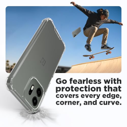 Image of RIGGEAR Shockproof Clear Hybrid Airbag Armor Back Cover Case Compatible with OnePlus N6 5G (Transparent PC and TPU Bumper)