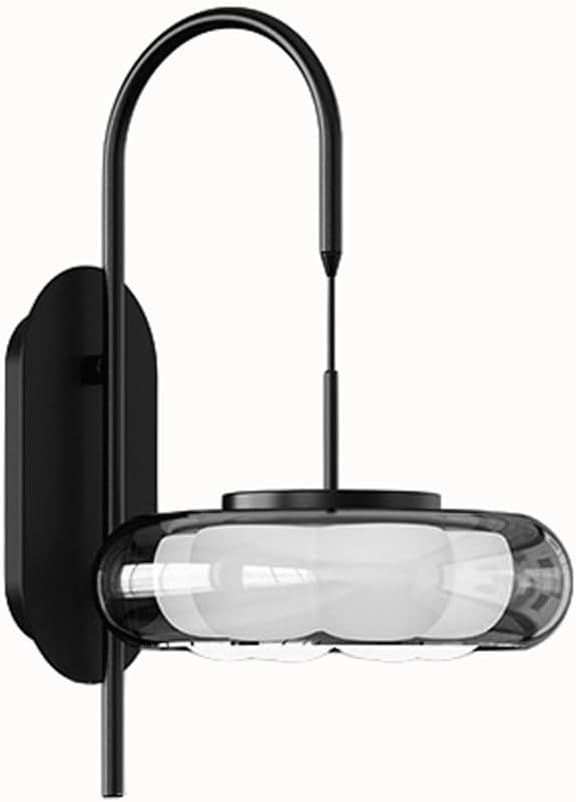 Modern Minimalist Wall Sconce Dimmable Black Ironwork & Glass Plastic Shade Living Room Bedroom Bedside Dining Room Hallway Hotel Lobby Lounge Kitchen Creative Art Ambient Lighting Fixture