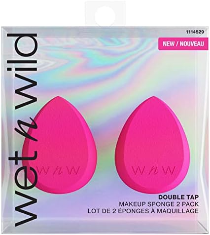 wet n wild Double Tap Makeup Sponge Set, Foundation Blending Beauty Sponge Flawless for Liquid, Cream, and Powder Dry and Wet Blender Make Up Use Vegan, Cruelty Free