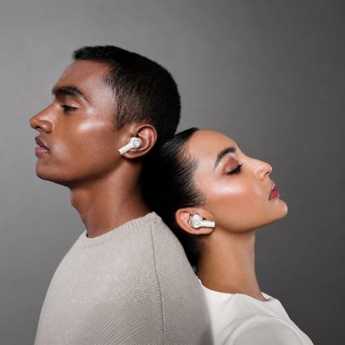 Image of Wireless TWS Earbuds Compatible with Boat Nirvana Ion ANC, 32dB Active Noise Cancellation, 120H Playback, Bluetooth v5.3, Quad Mic ENx, App Support, Crystal Sound, in-Ear Earphones (Quartz White)