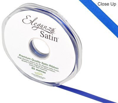 Eleganza - Cinta de satén (Doble Cara), Azul Real, 6 mm x 20m