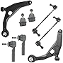 AM Autoparts Front Lower Control Arm Ball Joint Sway Bar Link Tie Rod End Steering Suspension Kit 8 Piece Set for 2009-2018 Dodge Journey