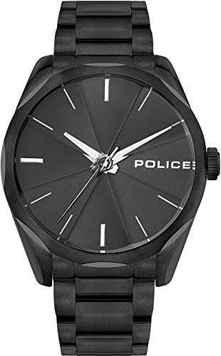 Montre Police RAGLAN PL15712JSB.02M d'exception en acier inoxydable noir