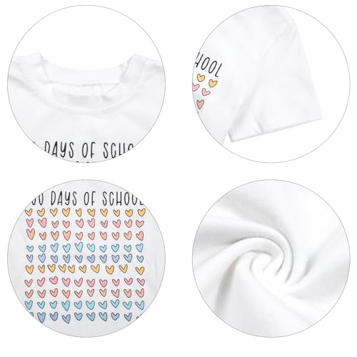 Image of BANGELY 100 Days of School Shirts for Kids Back to School Graphic Tee 100 Days Celebration Tshirt Elementary Student Gift
