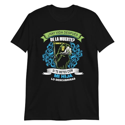 T-shirt noir Papá avec motif espagnol en coton confortable