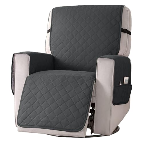 aolceth Liegesofa Sesselbezug, Sesselschoner mit Taschen, Anti-Flecken Solide Liegestuhlbezug, Relaxsessel Sesselauflage Relax, Sesselbezüge für Leder wasserdichte Möbelbezüge für Hunde Haustiere