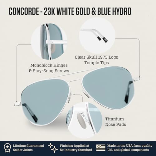 Image of Randolph Eyewear Concorde Aviator Sunglasses for Men and Women - Non-Polarized & Polarized Aviator Sunglasses Made to Last