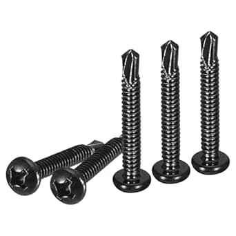 DTGN #12x2 Pan Head Self Drilling Screws - 25Pack - Black Oxide 410 ...