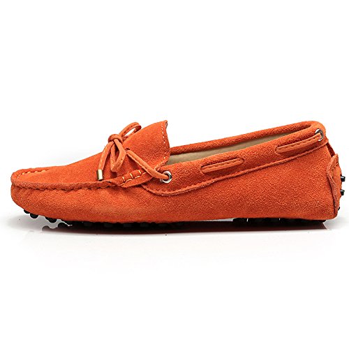 Image of ANUFER Women's Classic Suede Penny Loafers Comfort Handmade Slipper Moccasins