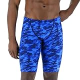 TYR Men's Standard Durafast Elite Athletic Jammer Swimsuit, Blue Camo, 28