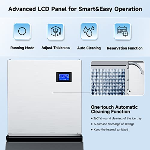 Coolski Commercial Ice Maker Machine 350Lb/24H, 22'' Air Cooled Ice Machine Commercial Clear Cube/Efficient Cooling/Durable Construction, Ideal For Restaurants/Bars/Hotels, Etl Approved #TOP2