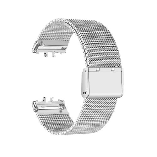 SRMVRNKNNK Fit For Samsung Fit For Galaxy Fit 3 �X�}�[�g�E�H�b�`�o���h�ɓK������X�e�����X�X�`�[���X�g���b�v(Silver S)