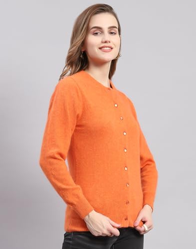 Image of Monte Carlo Women Regular Fit Full Sleeve Solid Round Neck Winter Cardigan (Pack of 1)