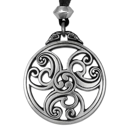 Large Triskele Triskelion Pendant Triple Spiral Necklace - Celtic Talisman