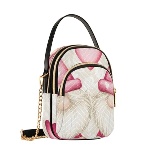 Sac à bandoulière coeurs et gnomes amoureux B706 pour femme et fille