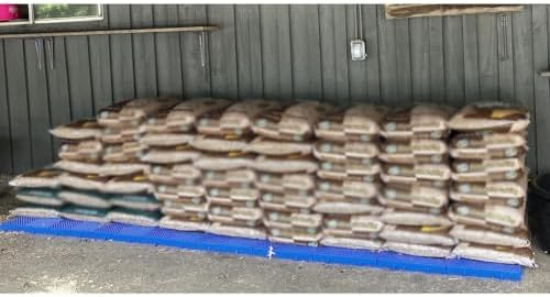 Plastic Pallet, Modular Nestable Storage Floor Pad, Waterproof HDPE Tiles - Breathable Grid, Article Racks for Garage Supermarket Basement Barn Dry (Color : Blue, Size : 11.8x11.8x2in)