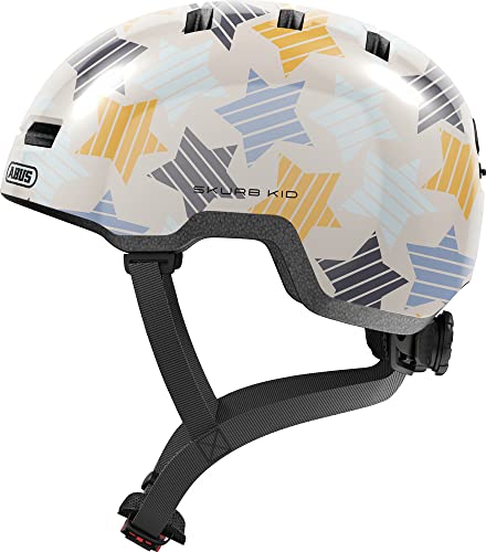 ABUS Casco per bambini Skurb Kid - robusto casco da bici in look skater con spazio per il codino e una varietà di disegni - per ragazze e ragazzi