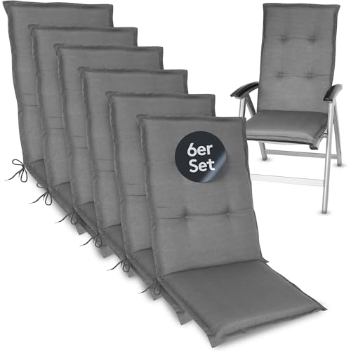 LILENO HOME Gartenstuhl Auflagen - Bequeme Liegen als Sitzauflagen für Gartenmöbel - Stuhlkissen für Gartenstühle und Klappstühle Flor