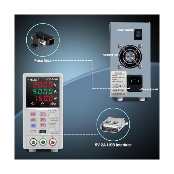 DC-Power-Supply50V-6A-max150W-Switching-Regulated-Bench-Power-Supply-with-Memory-4-Digit-LED-Display-110V-Input-Voltage-5V2A-USB-Interface-Coarse-and-Fine-Adjustments DC-Power-Supply50V-6A-max150W-Switching-Regulated-Bench-Power-Supply-with-Memory-4-Digit-LED-Display-110V-Input-Voltage-5V2A-USB-Interface-Coarse-and-Fine-Adjustments