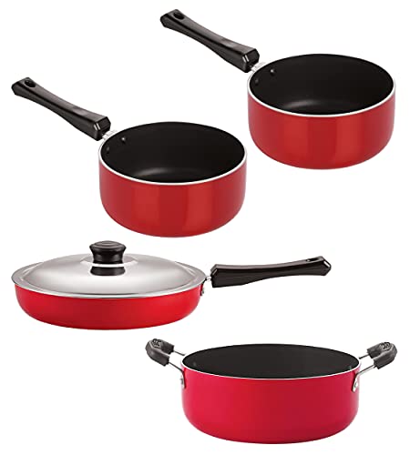 Image of NIRLON Kitchen Utensils Non Stick Cookware Set, 4 Pieces (FP10 SP(M) SP(B) CS24)