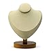 Oirlv Premium Holz Halskette Display Stand Schmuck Showcase Display Büste Kette/Schaufensterpuppe(9,5cm x18,5cm) (Cremeweiß)