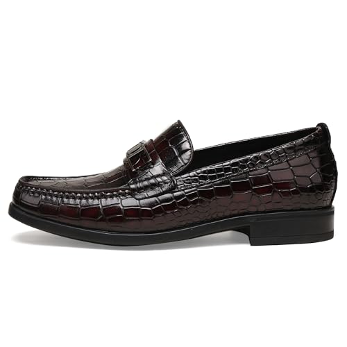 Mens Loafers Slip On,Crocodile Pattern Leather Dress Shoes Formal Shoes for Men3