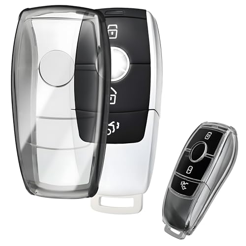 leruiyezs Funda Llaves Transparente,De TPU,Diseño Cristalino,Protección Completa,Uso Diario Y Compatibilidad Amplia,Para Mercedes Benz Class A B C E G S CLA CLE CLS GLA GLC GLE GLK,Carcasa Llave Coche