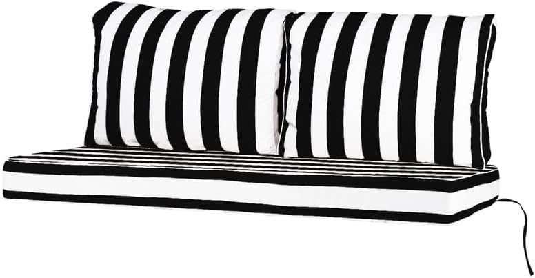 Loveseat Cushions Outdoor 3 Pcs, 48*24*5 in Bench Swing Cushions with Replaceable Cover, Waterproof & Fade-Proof Patio Furniture Couch Cushion, for Patio, Lawn, Balcony, Garden, Resort, Khaki