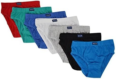 Kids Boys Cotton Plain 5 Pack Briefs Underwear