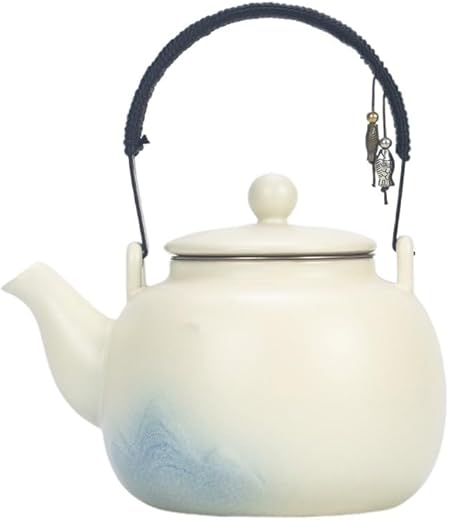 ADERFETBI Tetera Hierro Fundido Tetera de cerámica con Mango de Gran Capacidad, cafetera con Filtro Simple, Tetera de kungfú Moderna Juego de Te