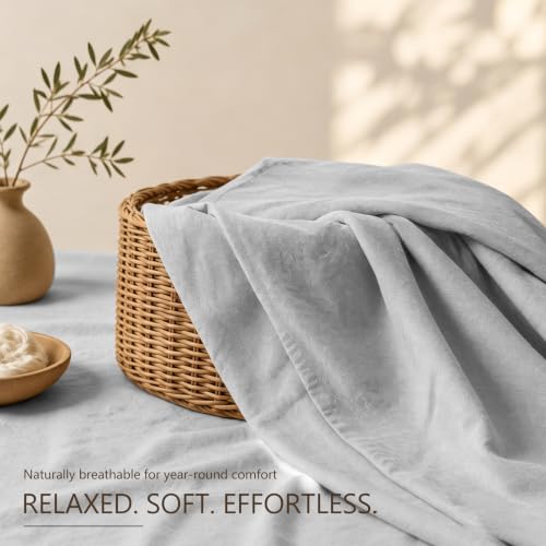 MEISHANG 100% French Linen Sheets Queen,4 Pcs,16" Deep Pocket by MEISHANG - Used condition - Image 5