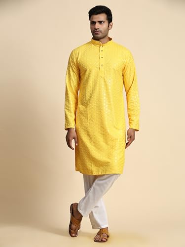 Image of Pro-Ethic Style Developer Mens Indian Traditional Cotton Kurta Sets, Men Kurta Set Indian Wedding Dress (A-117)