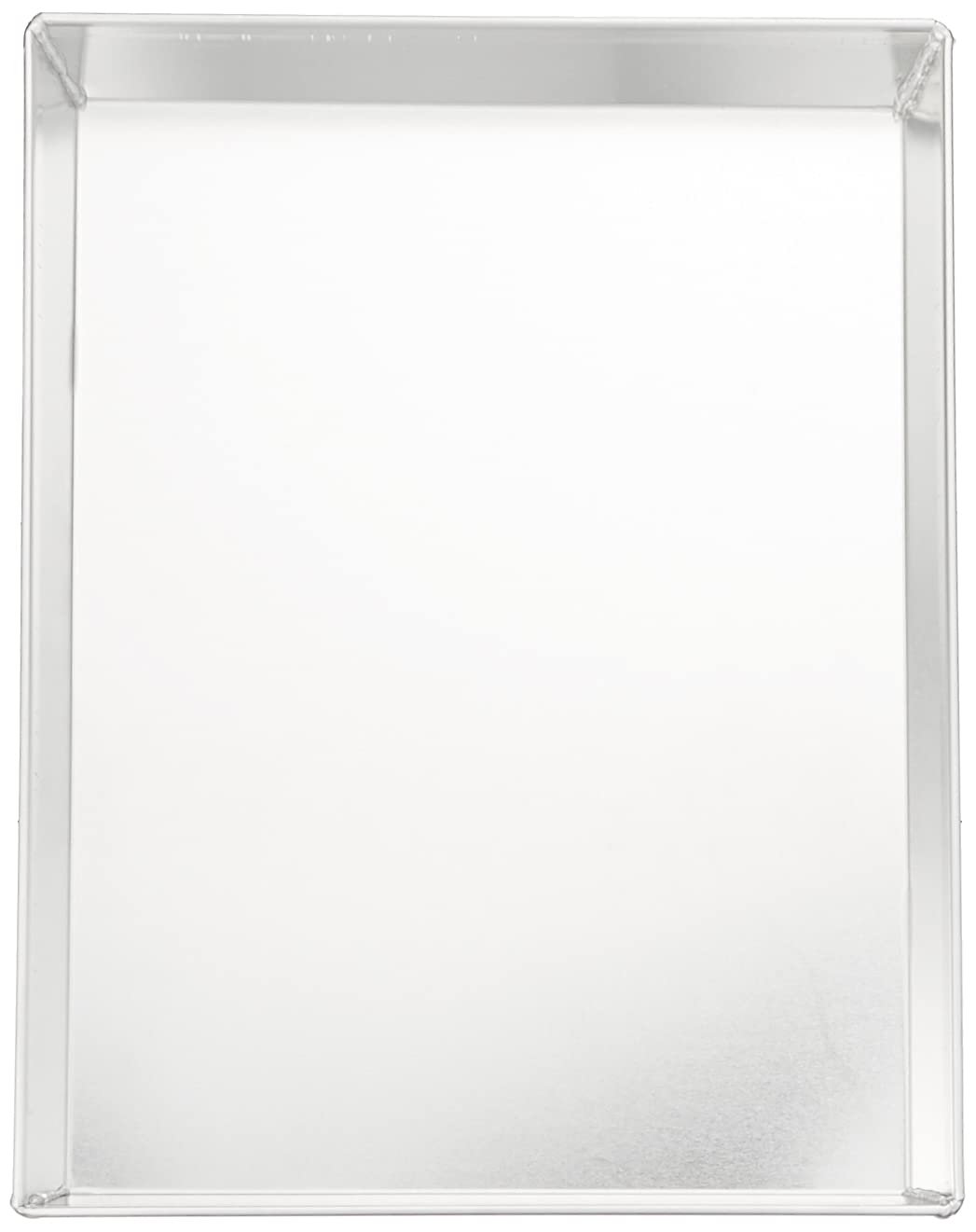 Pentole Agnelli Pasticceria e Pizza Teglia Rettangolare in Lega d'Alluminio 3003 con Orlo, Grigio, 30x23x3 cm