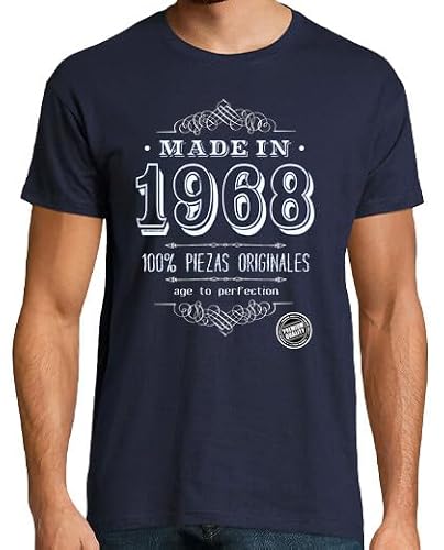 latostadora Camiseta Made in 1968 - Camiseta Hombre clásica, Azul Marino Talla...