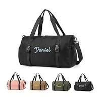 Personalized Travel Duffel Bag for Women & Men – Custom Name Weekender Bag, Gym Sports Bag, Lightweight Carry-On Luggage, Personalized Gift for Travel, Fitness, Work (Black)