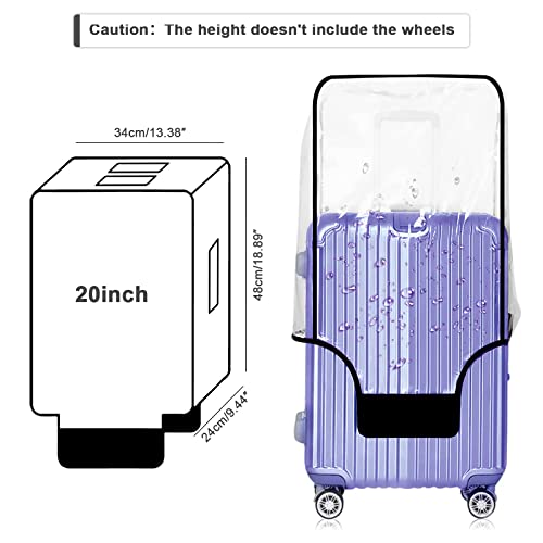 Gigabitbest BLACKLUGGAGEPROTECTOR-20INCH Suitcase Cover - Full Transparent Thicken Luggage Cover Protector thumb #1