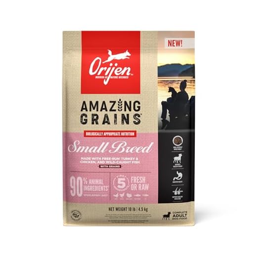 ORIJEN Amazing Grains High Protein Dry Dog Food Small Breed Recipe 10lb Bag