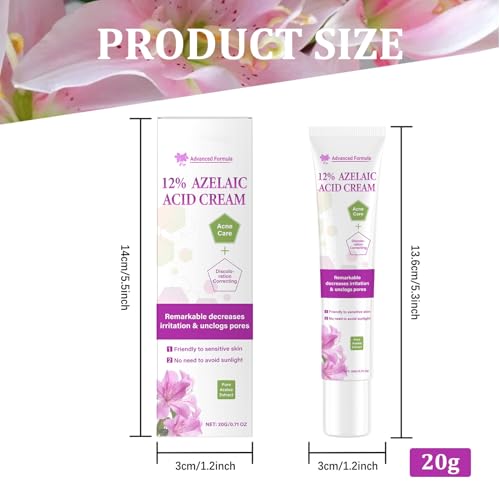  **12% Azelaic Acid Serum für Aknebehandlung und Tönungsausgleich 20g**
| **Azelainsäure-Creme 20g 12% für Akne und Tönu