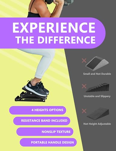 HAFITH Cunha de Agachamento, Altura Ajustável, Pacote com 2 Pranchas Inclinadas de Metal para Agacha