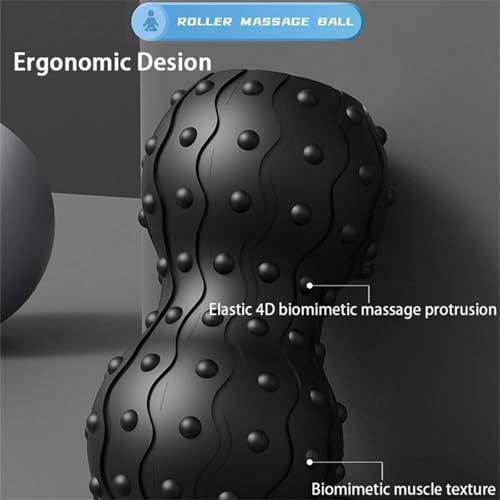 Bola de masaje vibratoria recargable en forma de maní – Rodillo de espuma portátil de 5 velocidades para tejido profundo, recuperación muscular, yoga, movilidad y relajación total del cuerpo miniatura 6