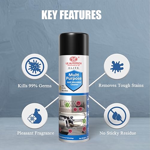 Image of UE Elite Upholstery & Carpet Cleaner (250ml) | Can be used as a Car Interior for Car Seat, Sofa, Carpet, Roof & More | Includes Cleaner Brush & Cloth