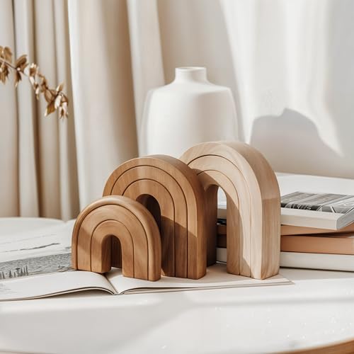 NOBULA Wooden Arch Decor - Accent for Living Room Decor, Office Shelf Decor & Entryway - Natural Wood Finish, Perfect for Table, Shelf, or Mantel Styling - Elegant Home Decor