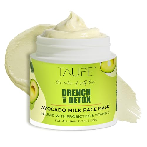 Image of TAUPE Detox Face Mask with Vitamin C for Oily & Combination Skin, Deep Cleanse Mask with Avocado Milk for Instant Hydration & Tan Removal, Removes Blackheads & Whiteheads, Derma Tested - 100g