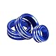 PIUGILH Auto Klimaanlage Knopf Abdeckung Geeignet für BMW 1 Series hatchback/2/3/4 Series/3GT/New X1,Aluminiumlegierung Volume Klimaanlage Knopfring (Blau)