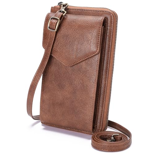 Image of SENDEFN Small Crossbody Cell Phone Purse for Women Leather Cellphone Bags Wallet Purses with Multi Card Slots