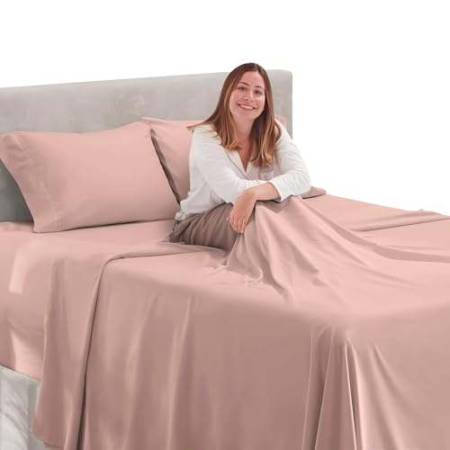 Image of Hearth & Harbor Extra Deep Pocket Queen Sheet Set, Blush Pink