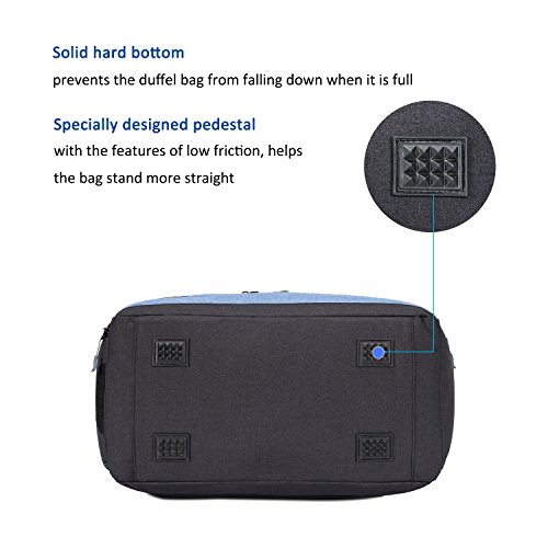 MarsBro Water Resistant Sports Gym Travel Weekender Duffel Bag with Shoe Compartment Black/Blue