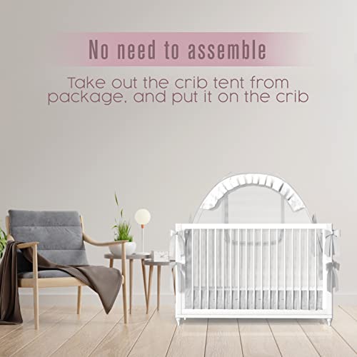 Baby Crib Tent, Canopy Tents To Keep Toddler In, Babies Cribs Nets, 48" X 26" X 57", White, Mesh, Pop-Up Safety Net, Babycrib Mosquito Netting, Bed Cover For Climbing Out, Climbers, Boys | Houseables #TOP6